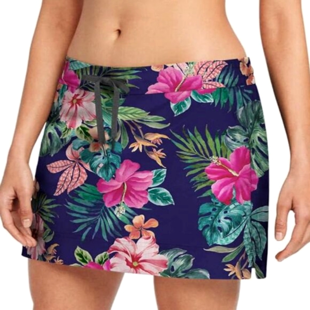 SPEEDO Women's Mini Skort | Tropical Floral 4 Way Stretch | UPF 50 | Large 12-14